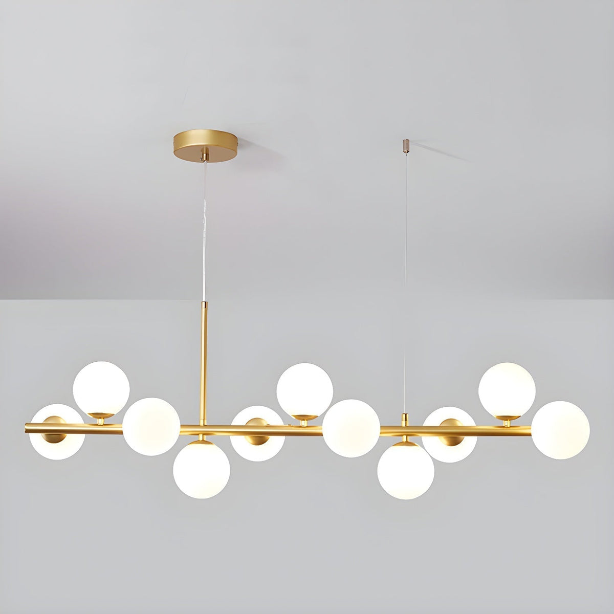 Lioroora kroonluchter met glazen bol goudkleurige afwerking 12-Light