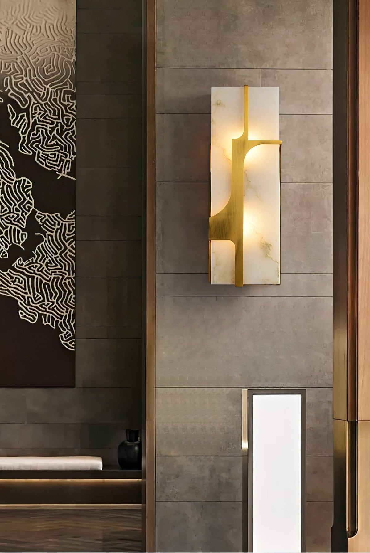 Ocarionis Geometrisch Albast Wandlamp