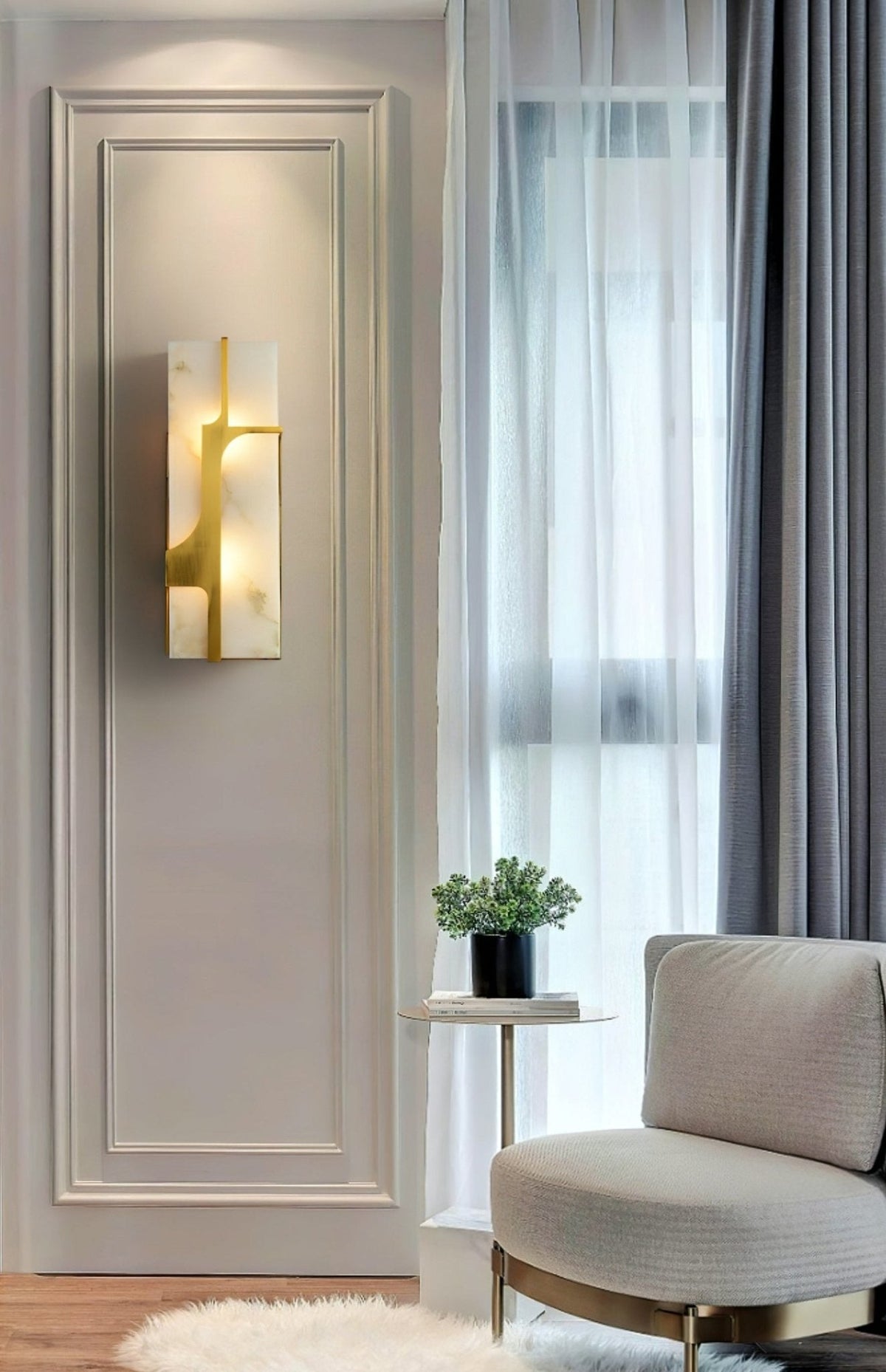 Ocarionis Geometrisch Albast Wandlamp