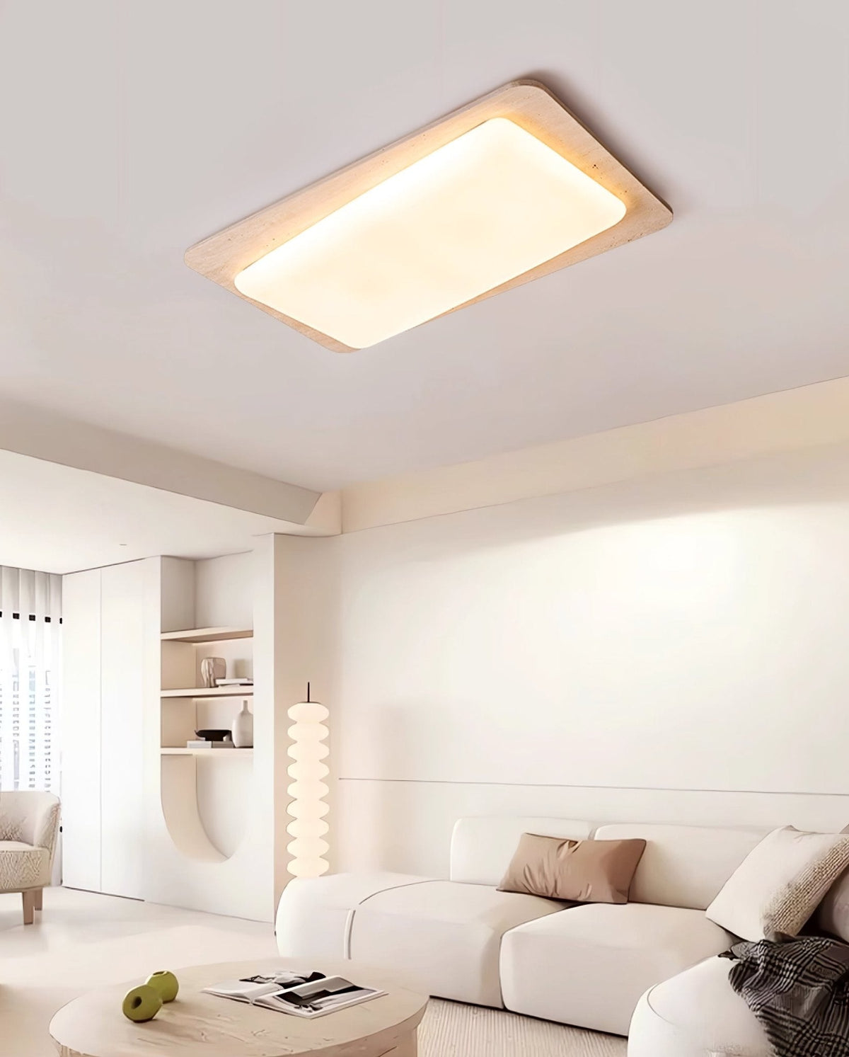 Seranina plafondlamp in geel travertin