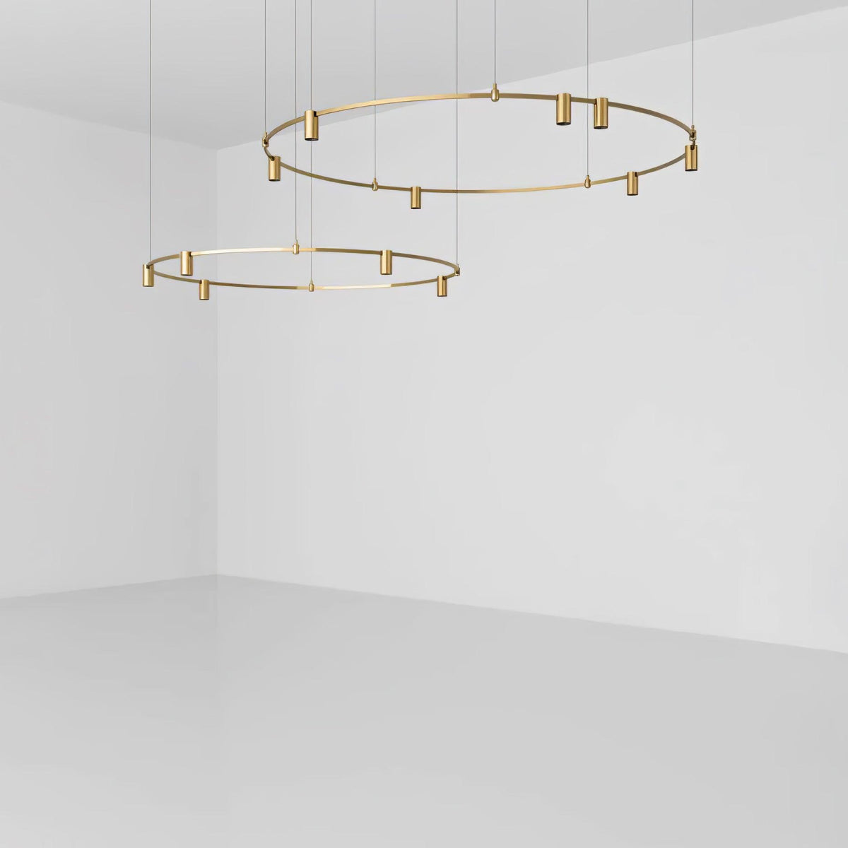 Ivrinir ringvormige messing hanglamp