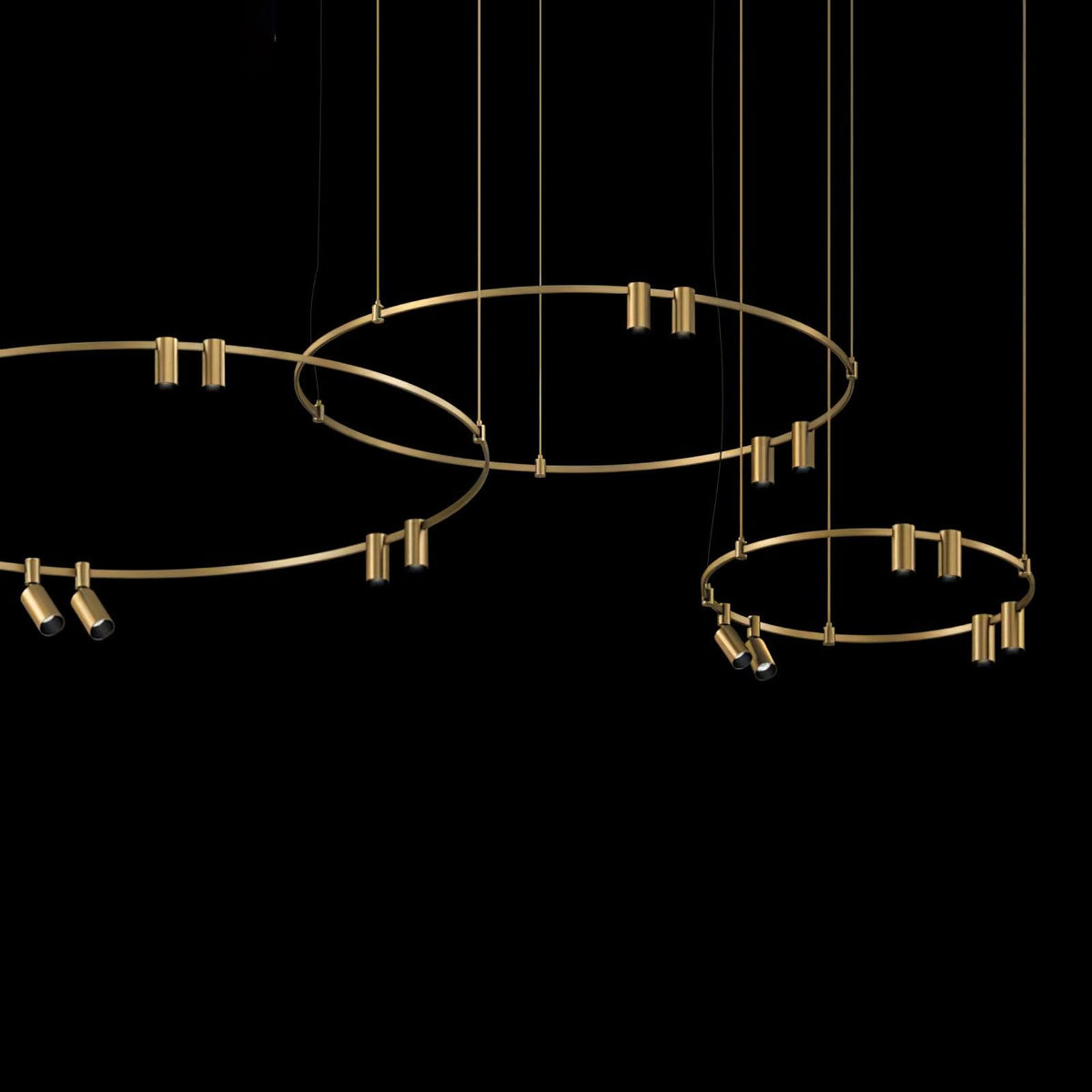 Ivrinir ringvormige messing hanglamp