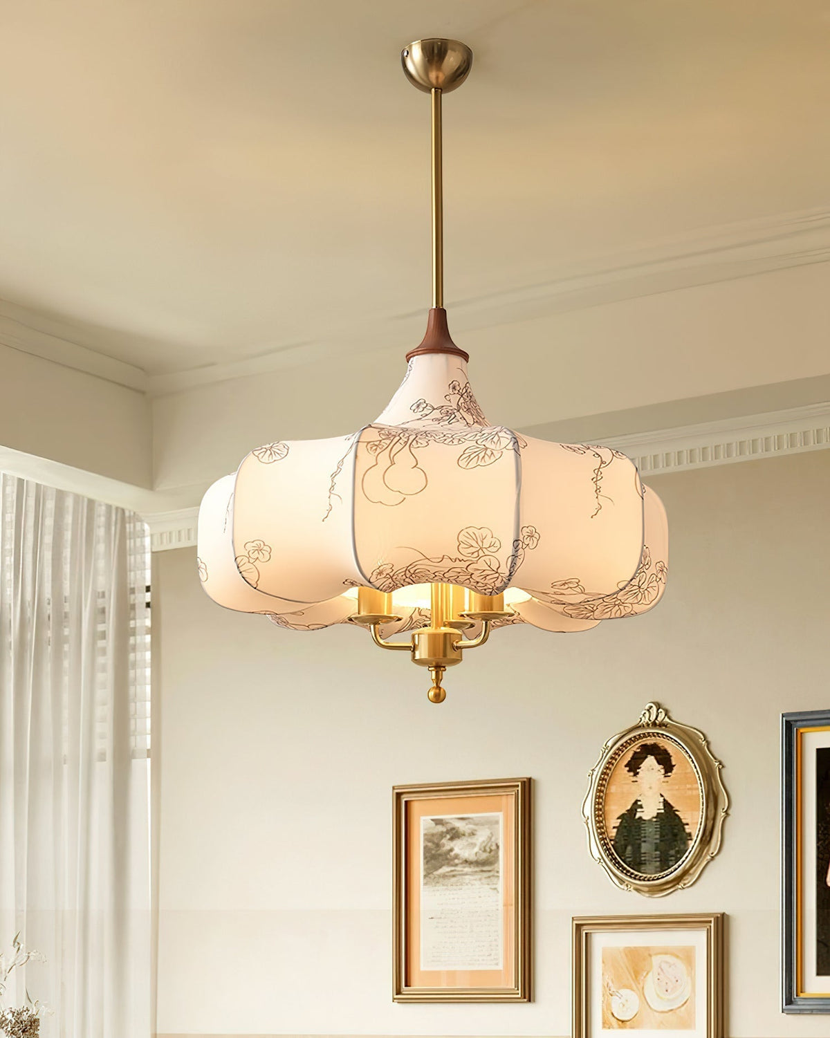 Jorath hanglamp van textiel en hout