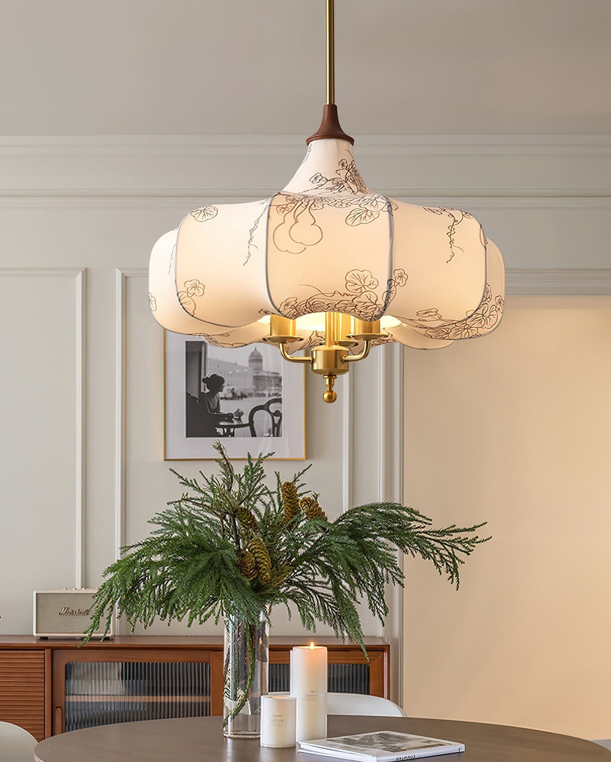 Jorath hanglamp van textiel en hout