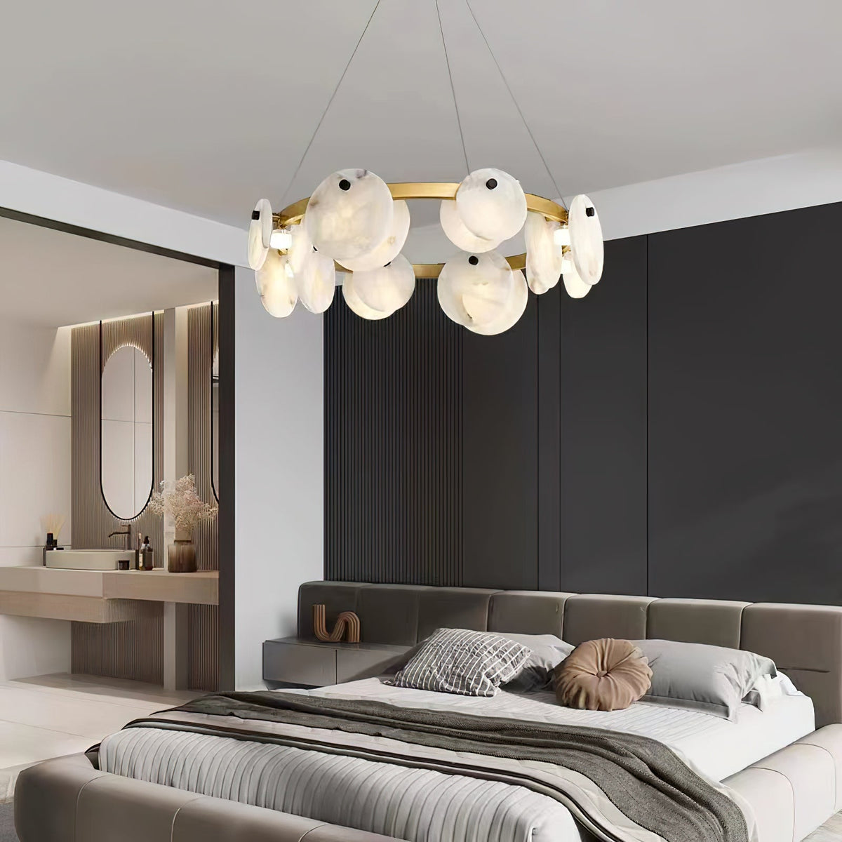 Ostruvys Postmodern luxe messing albasten kroonluchter