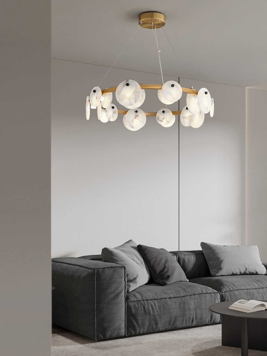Ostruvys Postmodern luxe messing albasten kroonluchter