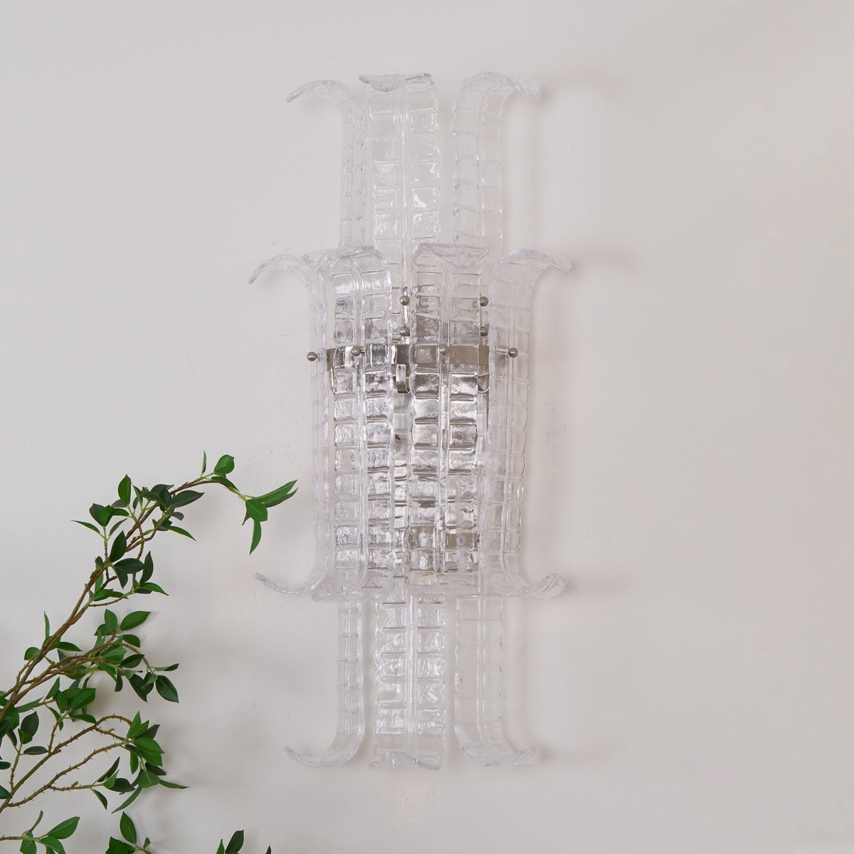 Celearia wandlamp Helder Murano-glaspaneel Geometrisch
