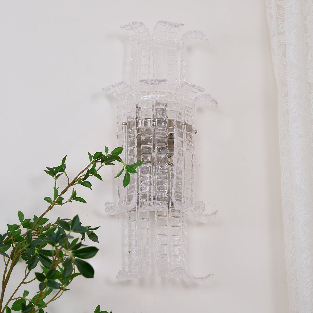 Celearia wandlamp Helder Murano-glaspaneel Geometrisch