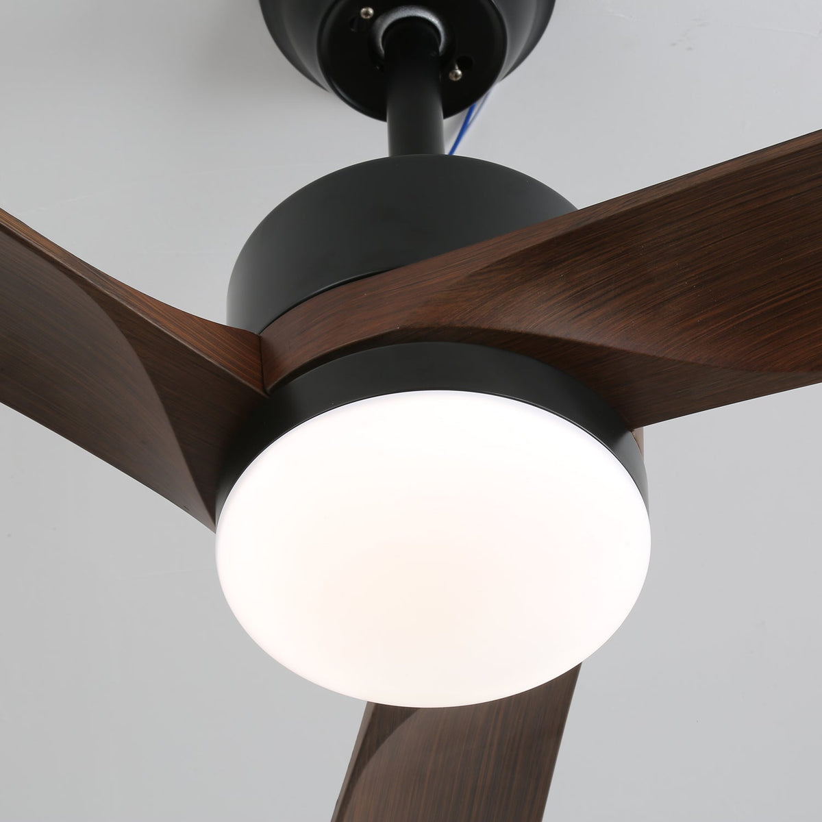 Evraeis Moderne plafondventilator met verlichting van walnoothout