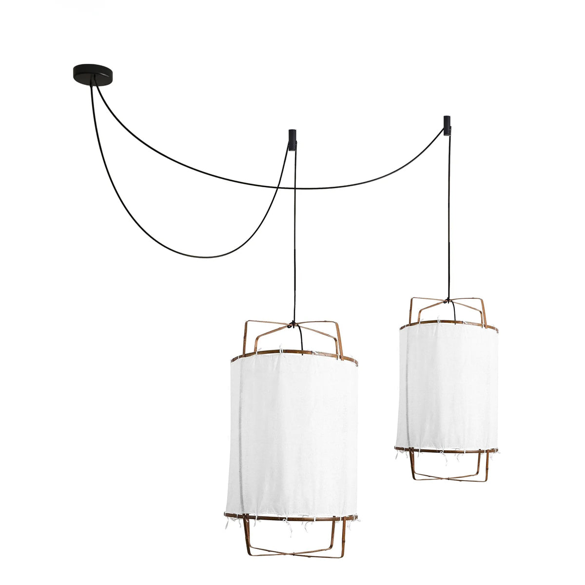 Arioelia hanglamp met bamboe lampenkap voor de woonkamer