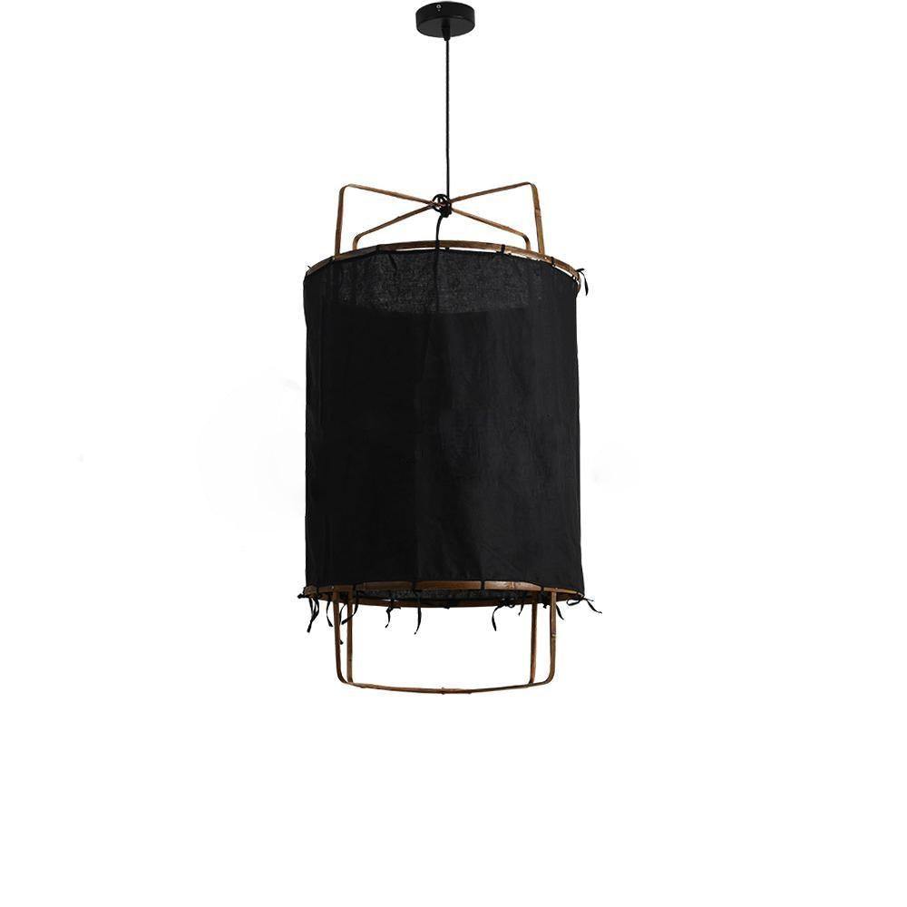 Arioelia hanglamp met bamboe lampenkap voor de woonkamer
