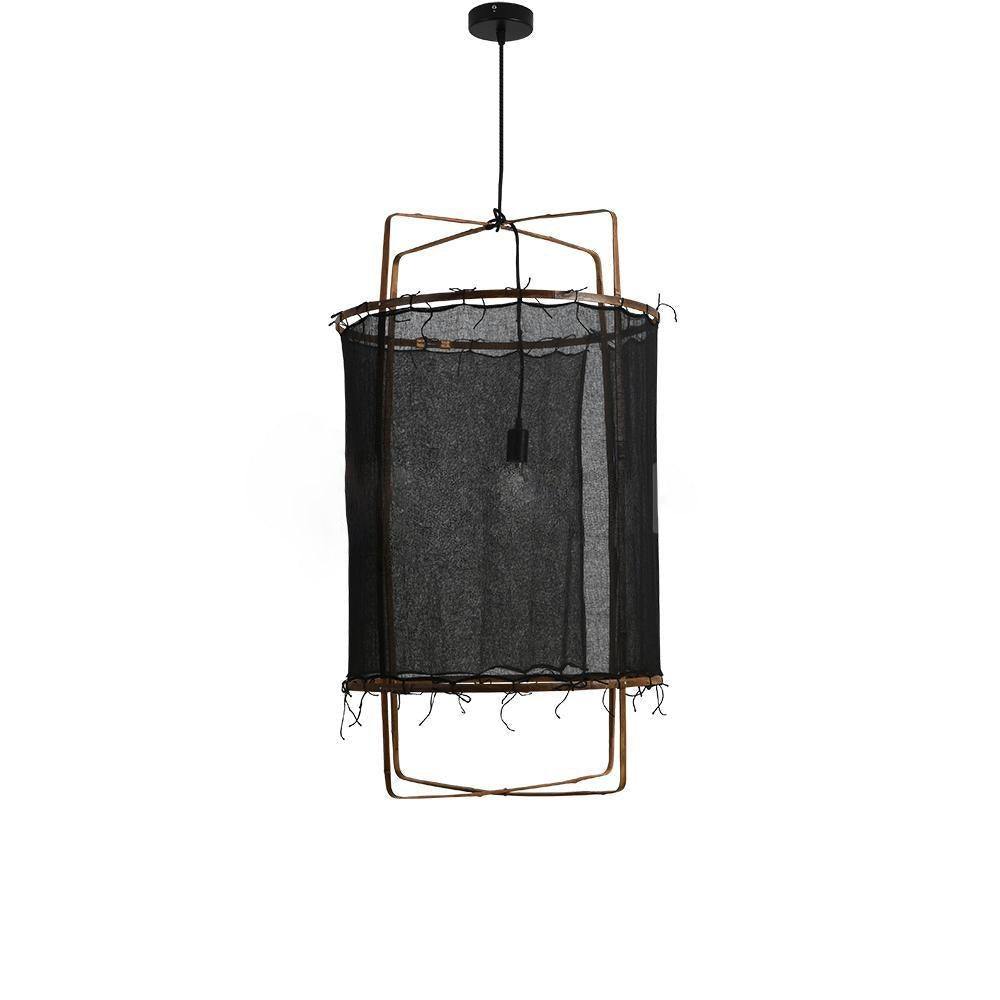 Arioelia hanglamp met bamboe lampenkap voor de woonkamer
