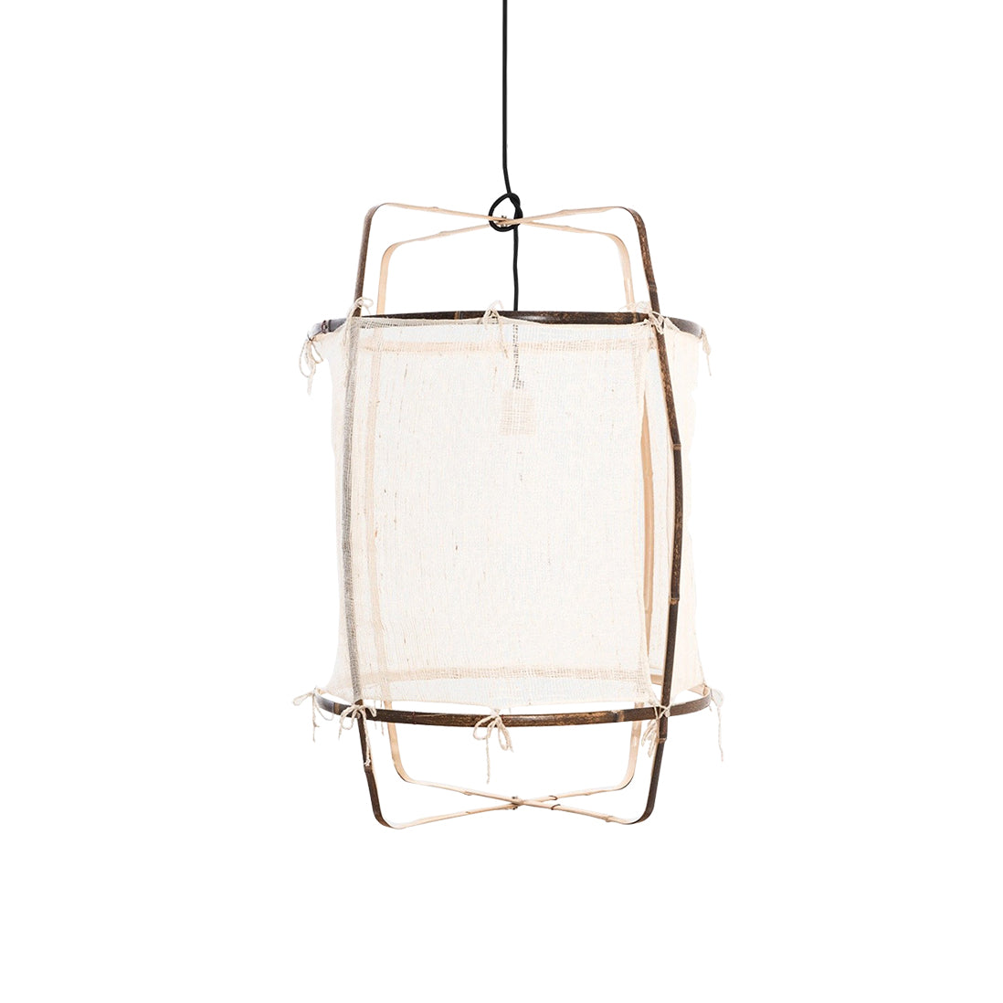 Arioelia hanglamp met bamboe lampenkap voor de woonkamer