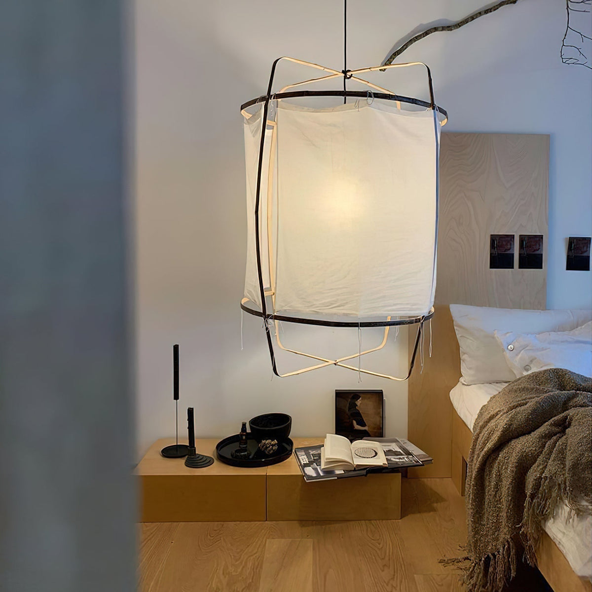 Arioelia hanglamp met bamboe lampenkap voor de woonkamer