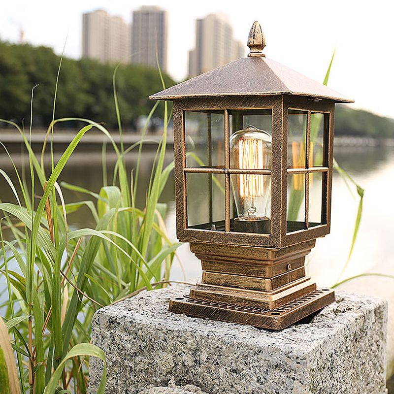 Alessio Modern LED Buitenlamp Zwart&Gouden Buiten Metaal&Glas