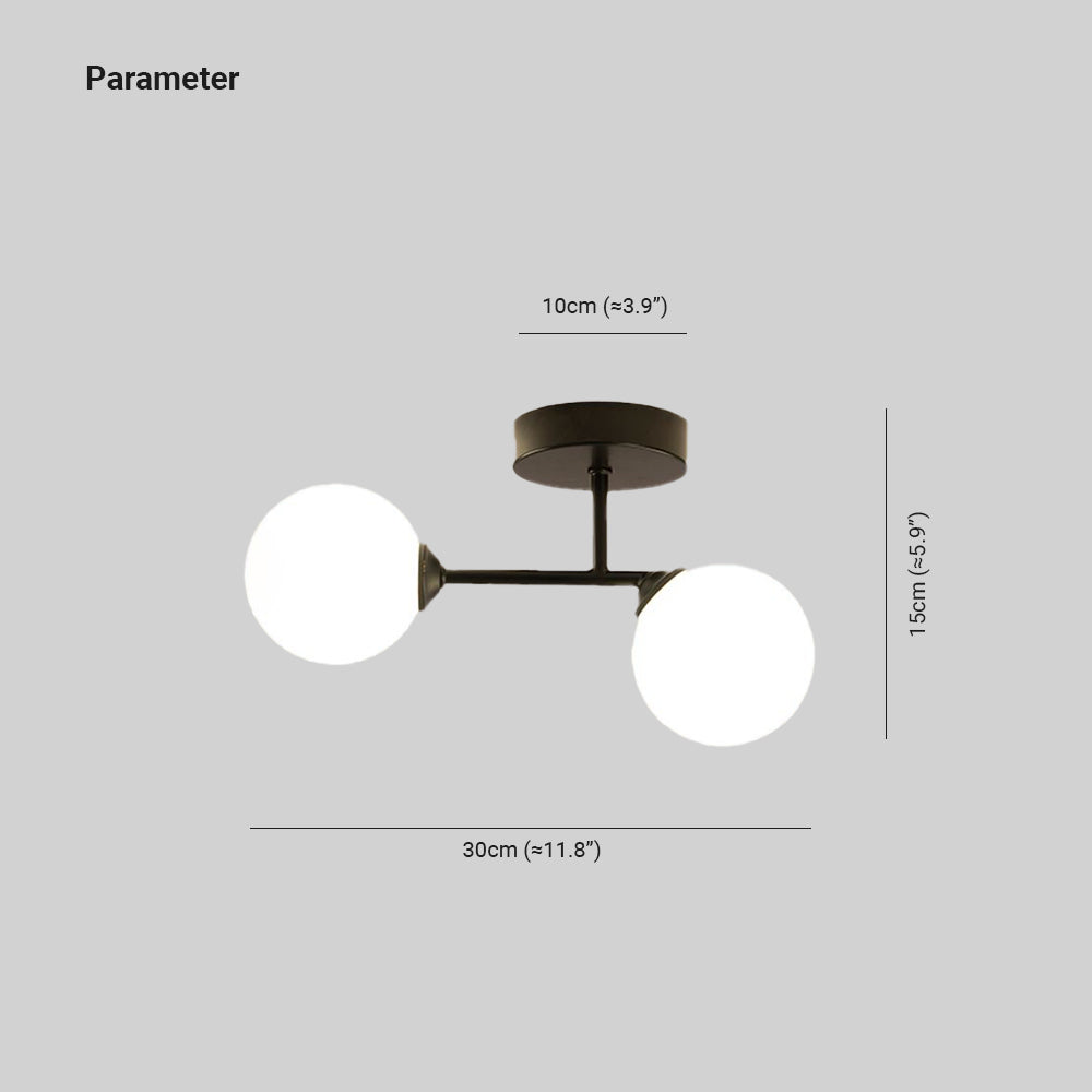 Valentina Moderne Bol LED Plafondlamp Metaal/Gals Zwart/Goud Slaap/Woon/Eetkamer
