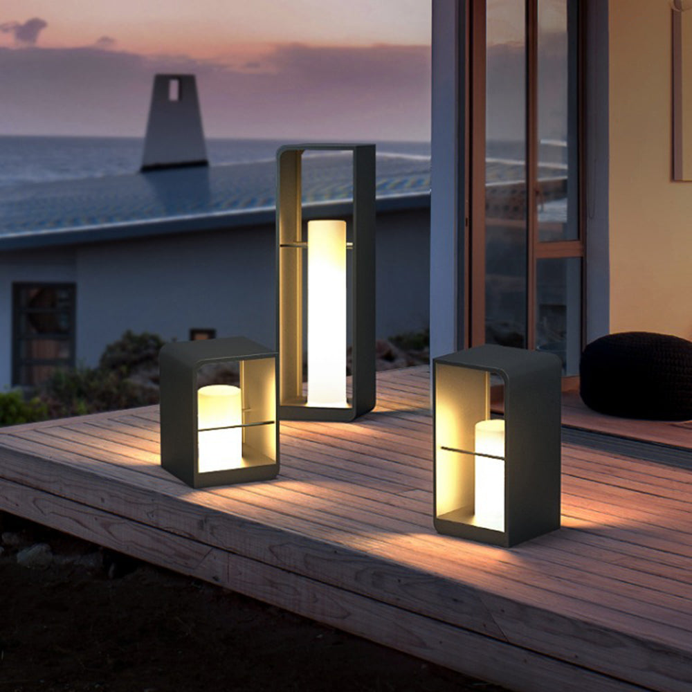 Pena Moderne Cilinder LED Buitenlamp Metaal/Acryl Zwart/Wit Tuin/Stoeprand/Balkon
