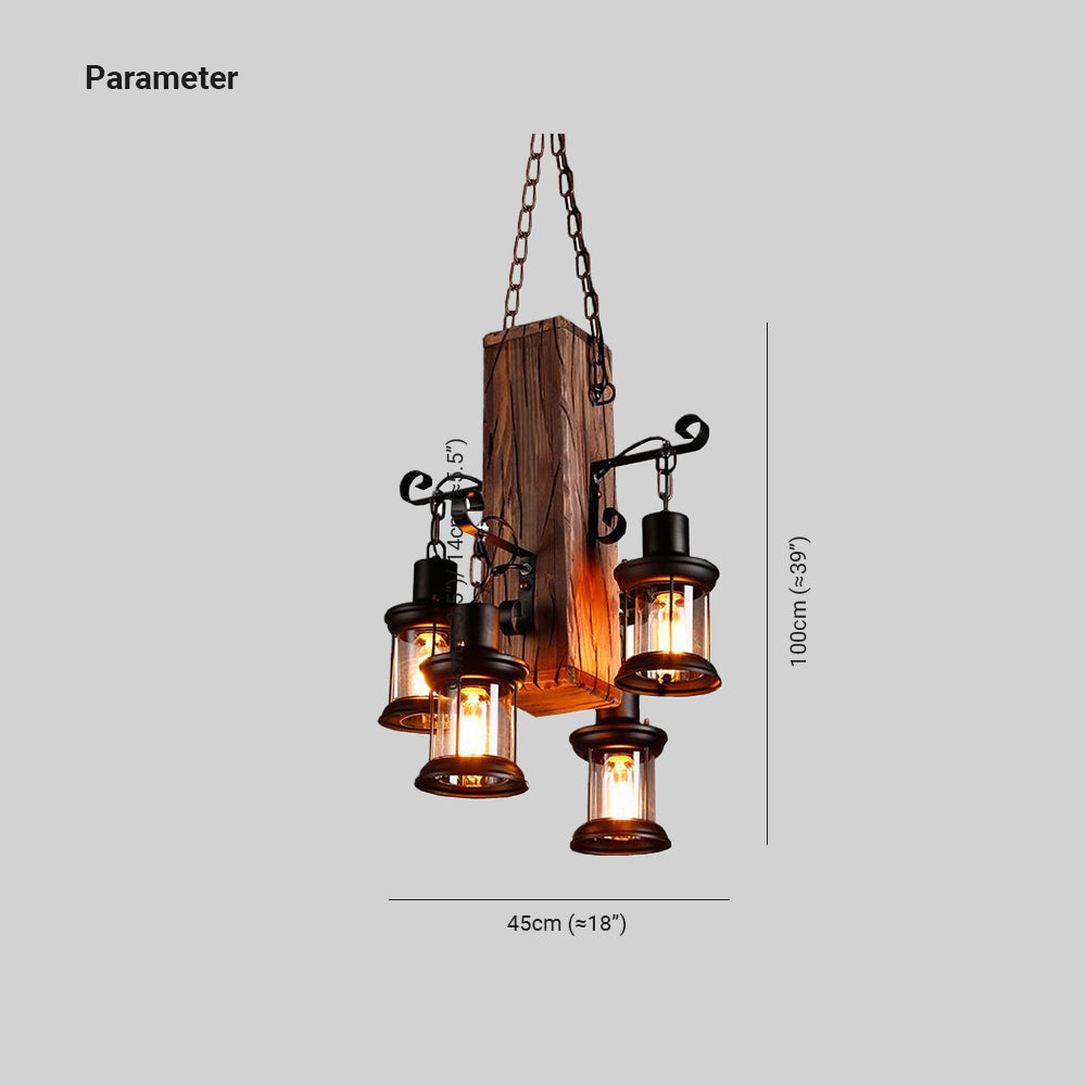 Austin Industriële Hanglamp Lantaarn Glas/Metaal, Zwart Woonk/Eetk/Slaapkamer
