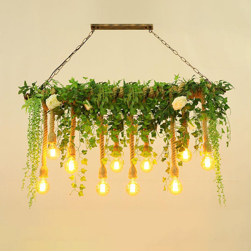 Nest Vintage Design LED Hanglamp Kunstgras Groen Woonkamer