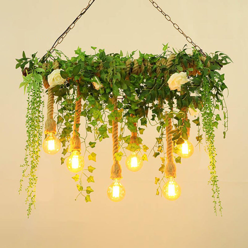Nest Vintage Design LED Hanglamp Kunstgras Groen Woonkamer