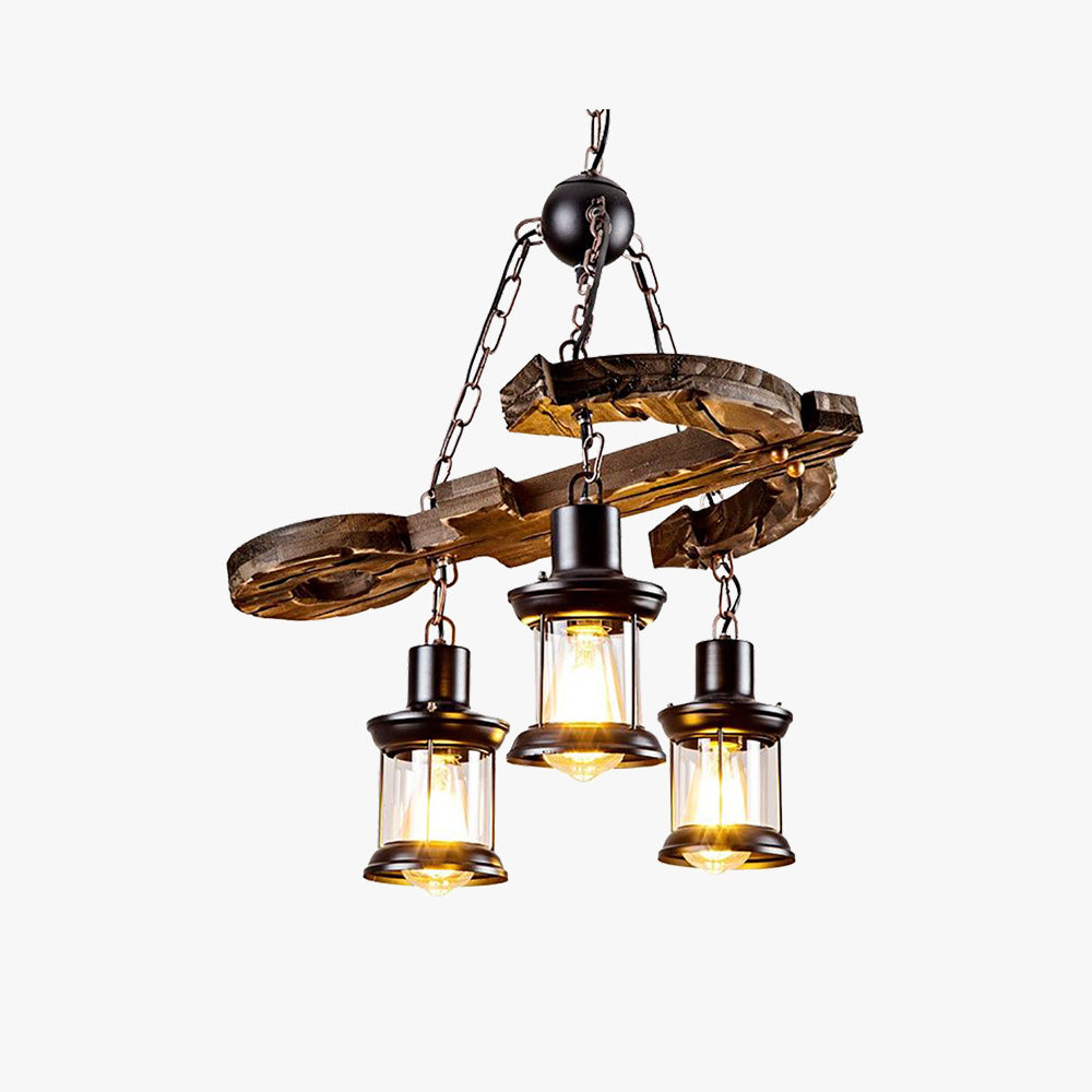Austin Retro Design Hanglamp Kroonluchter Van Hout/Metaal