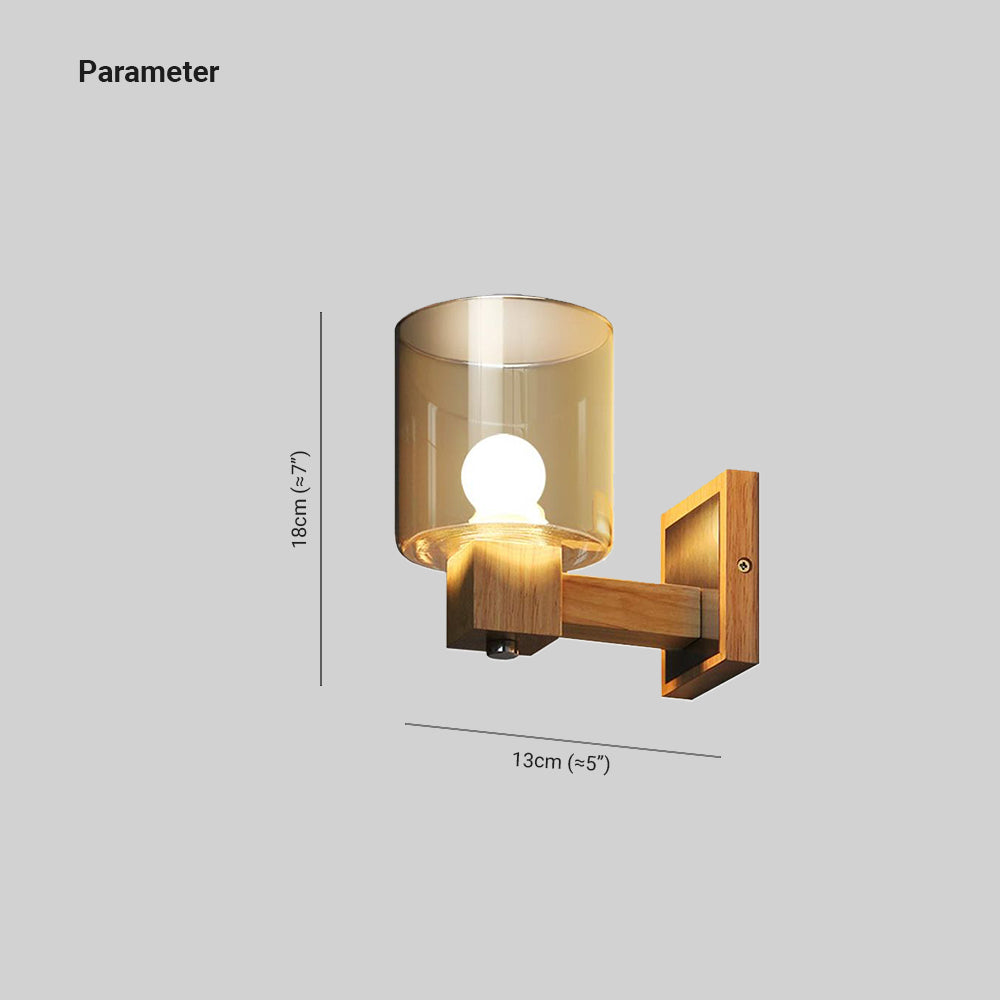 Eryn Vintage Design LED Hanglamp Hout/Glas Bruin Woonkamer