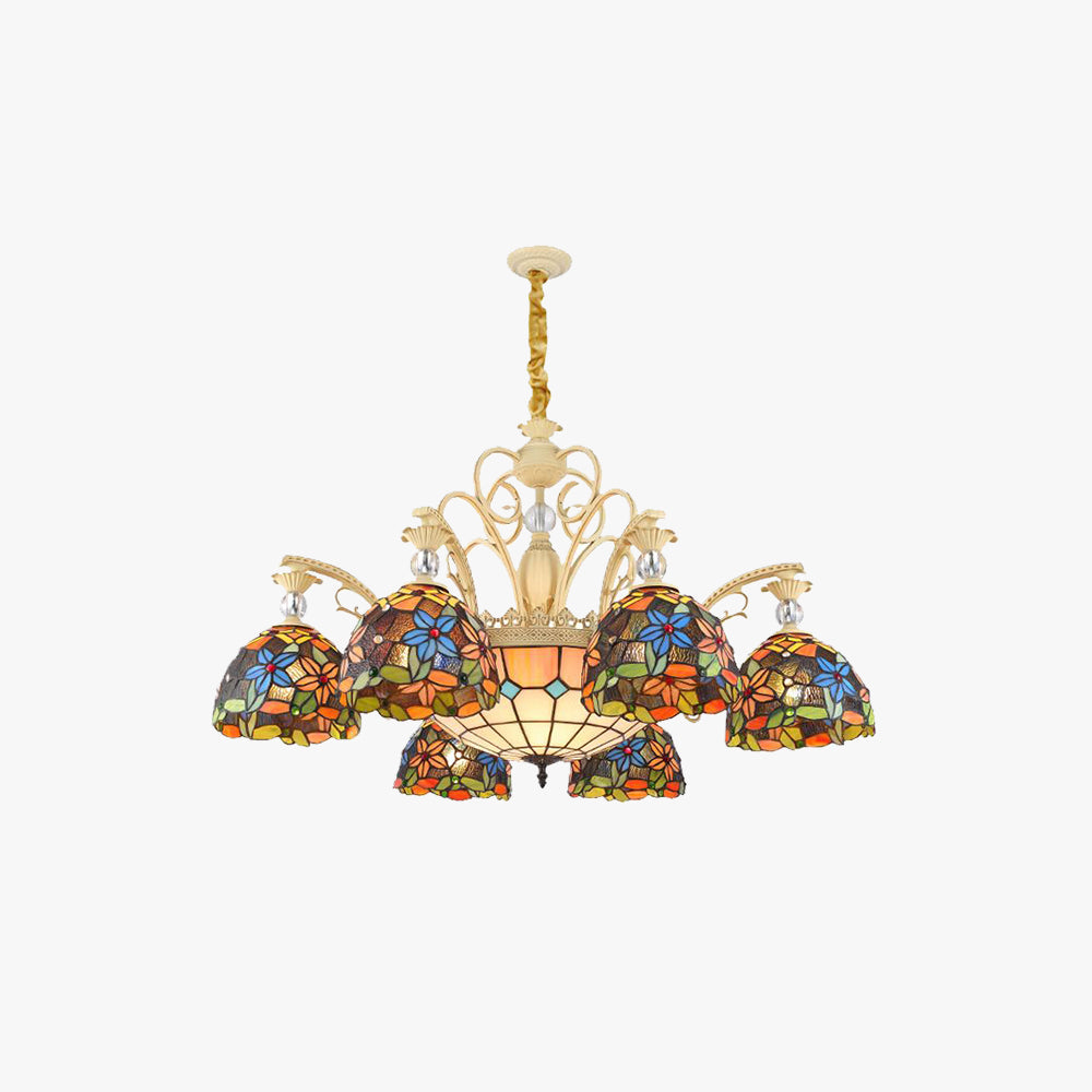 Alessio Vintage Flower Metal Chandelier, Multicolor
