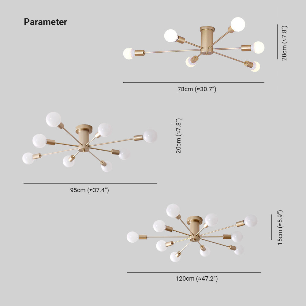Valentina Moderne Globe LED Plafondlamp Zwart Metaal Slaapkamer Woonkamer