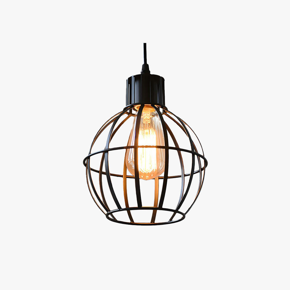 Alessio Industriële Lampenkooi Metalen Hanglamp Woonk/Eetk/Slaapkamer Zwart