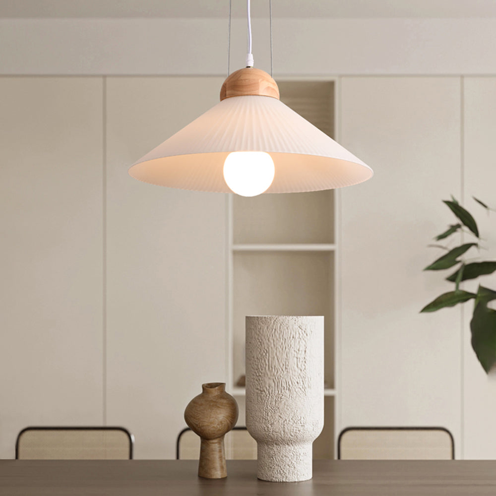 Ozawa Moderne LED Hanglamp Wit Gound Hout Slaaapkamer Woonkamer