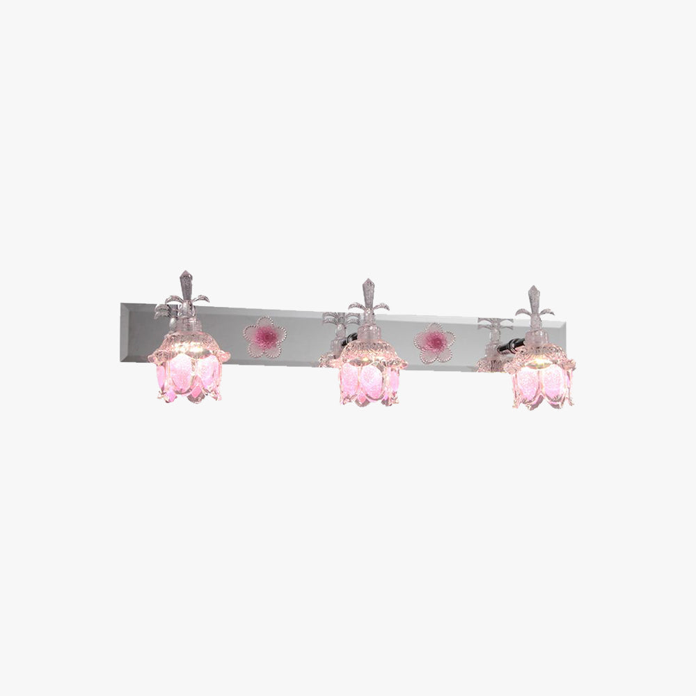 Félicie Design Bloem LED Wandlamp Metaal/Glas Roze Slaap/Woon/Badkamer