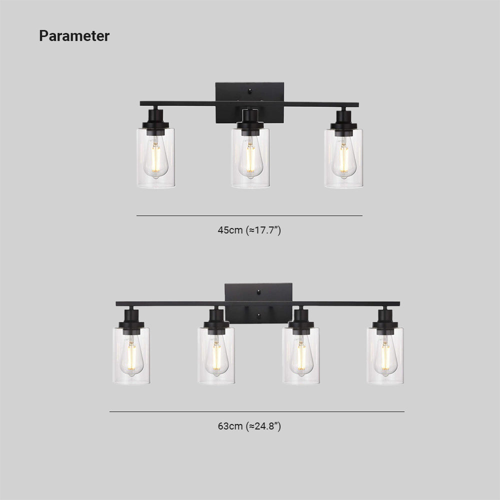 Alessio Industriele LED Wandlamp Zwart Metaal Glas Badkamer Binnen