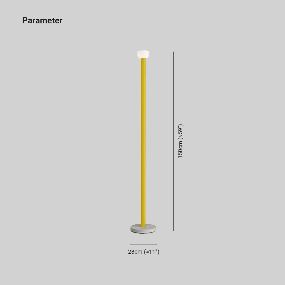 Avi Minimalistisch LED Vloerlampen Zwart Wit Geel Metaal Glas