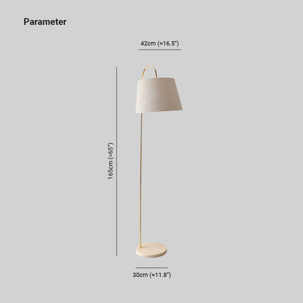 Eryn Moderne Cilinder Vloerlamp, Zwart/Wit, Metaal/Stof, Slaapkamer