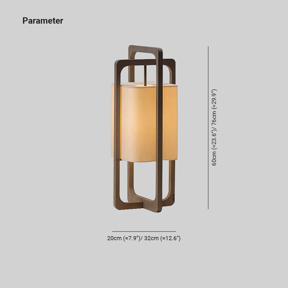 Ozawa Retro Rechthoekige Vloerlamp Hout/Stof Eetkamer/Woonkamer/Kelder/Hal