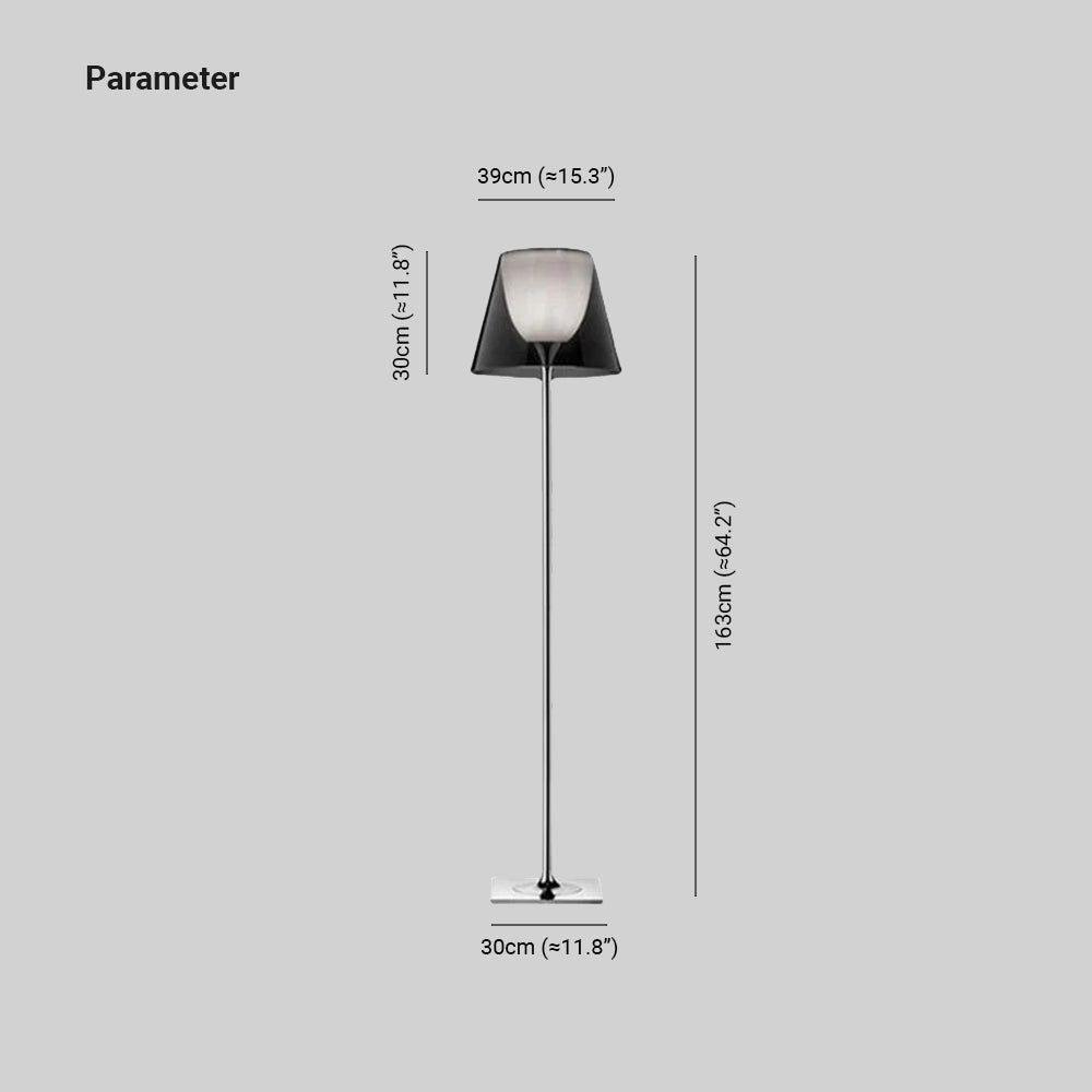 Eryn Moderne Koepel Staande Lamp Zwart/Grijs Metaal Slaapkamer