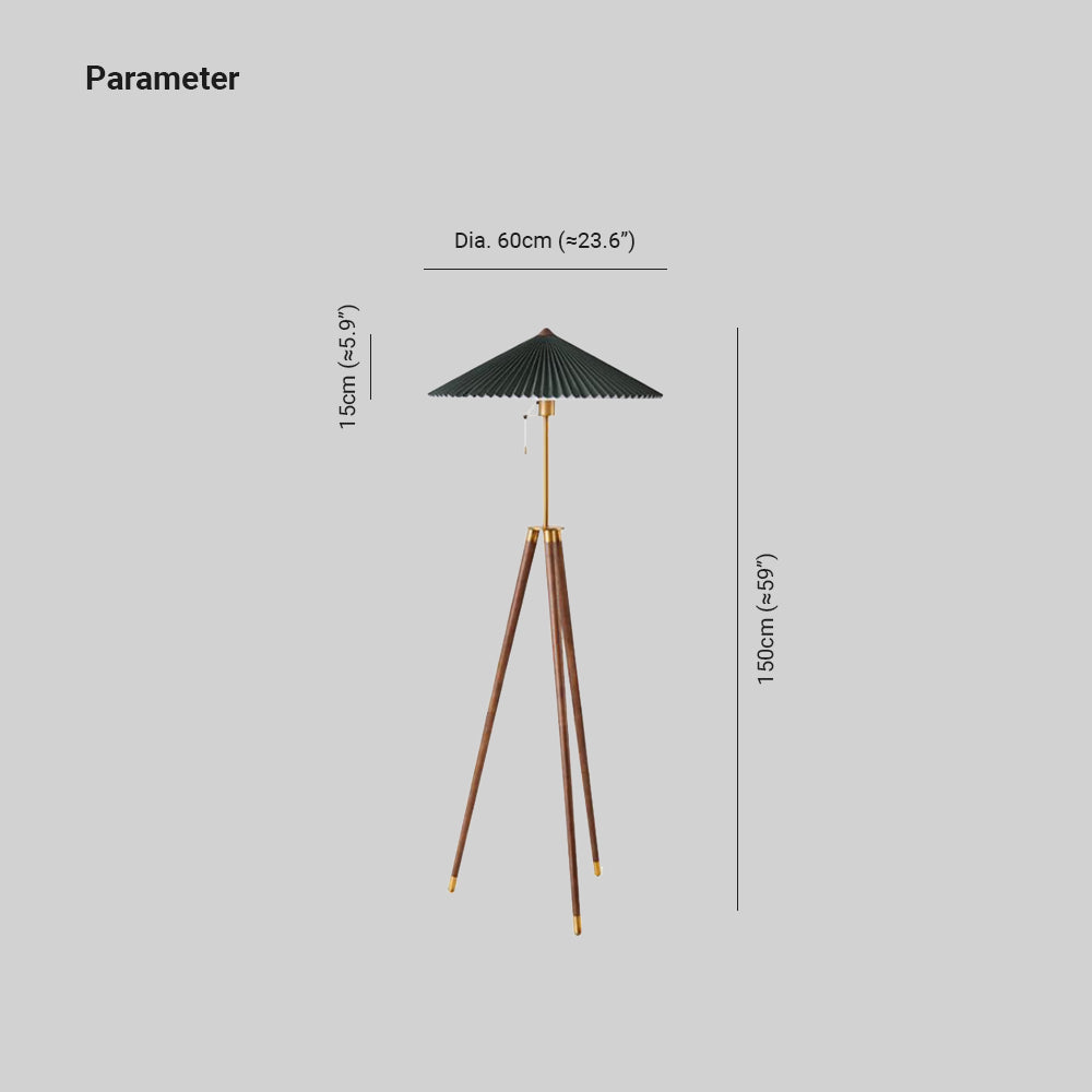 Ozawa Moderne Design LED Geplooide Driepoot Vloerlamp Hout Stof Slaapkamer/Woonkamer