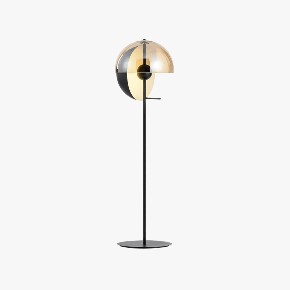 Salgado Moderne Design LED Geometrische Metalen Glazen Vloerlamp Zwart/Amber Slaapkamer/Woonkamer