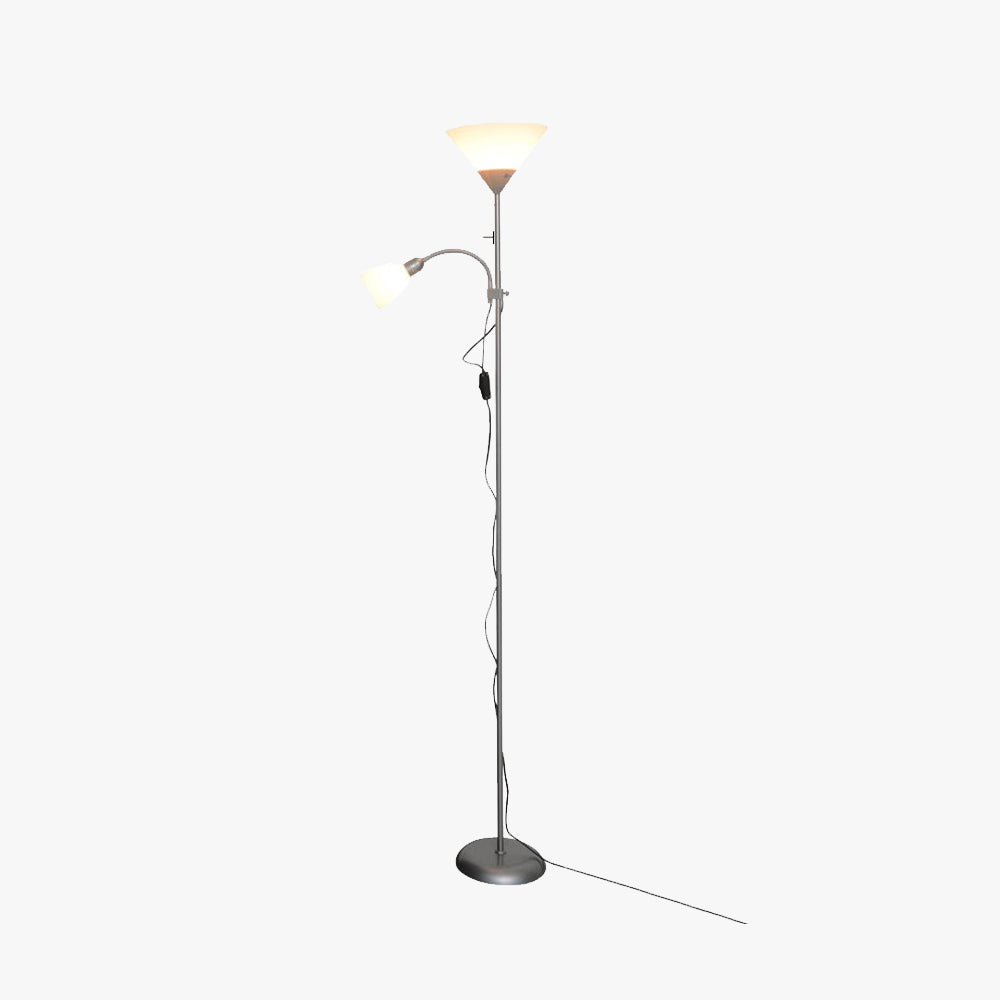 Eryn Moderne Design LED Dubbele Vloerlamp Metalen Acryl Zilver Slaapkamer/Woonkamer