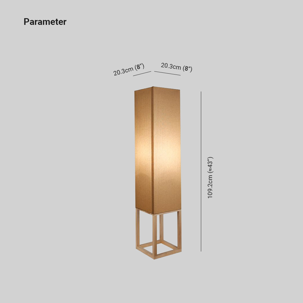 Ozawa Moderne Kubiek LED Vloerlamp Hout/Doek Hout Slaap/Woon/Eetkamer