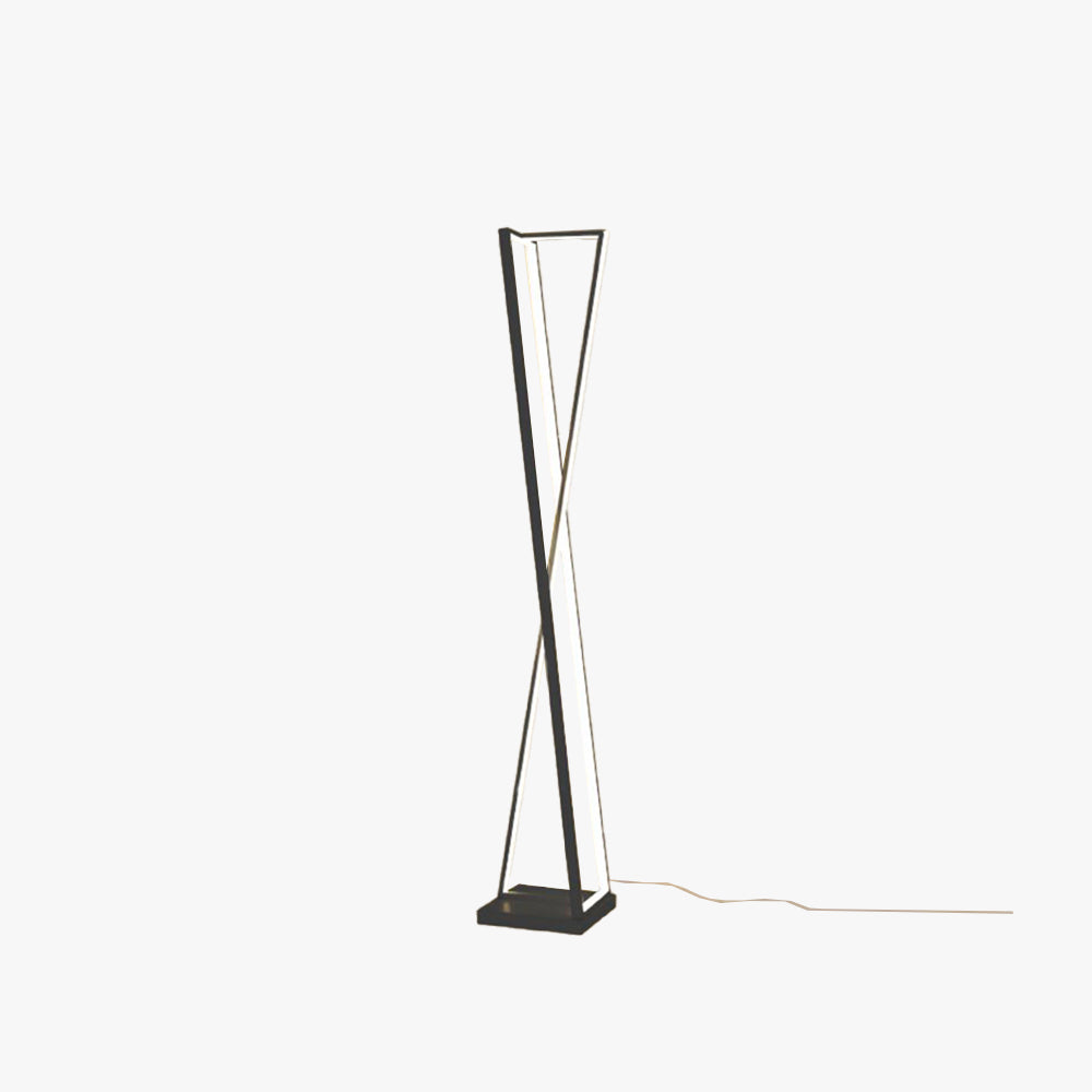 Edge Moderne Lineaire Metalen Driehoek Vloerlamp, Zwart/Wit
