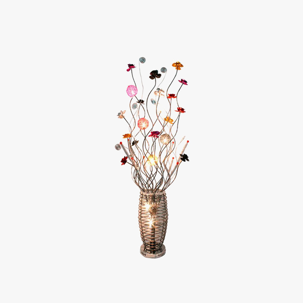 Bella Art Deco Design Bloemenvaas Zilver Metalen Vloerlamp, Slaapk/Woonkamer