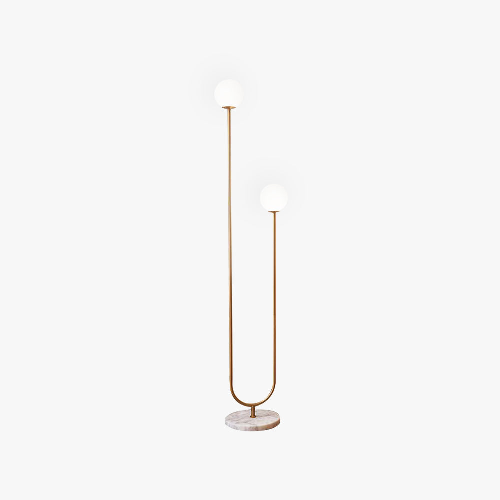 Valentina Moderne U-vormige Vloerlamp Metaal/Glas Goud Slaapkamer/Woonkamer