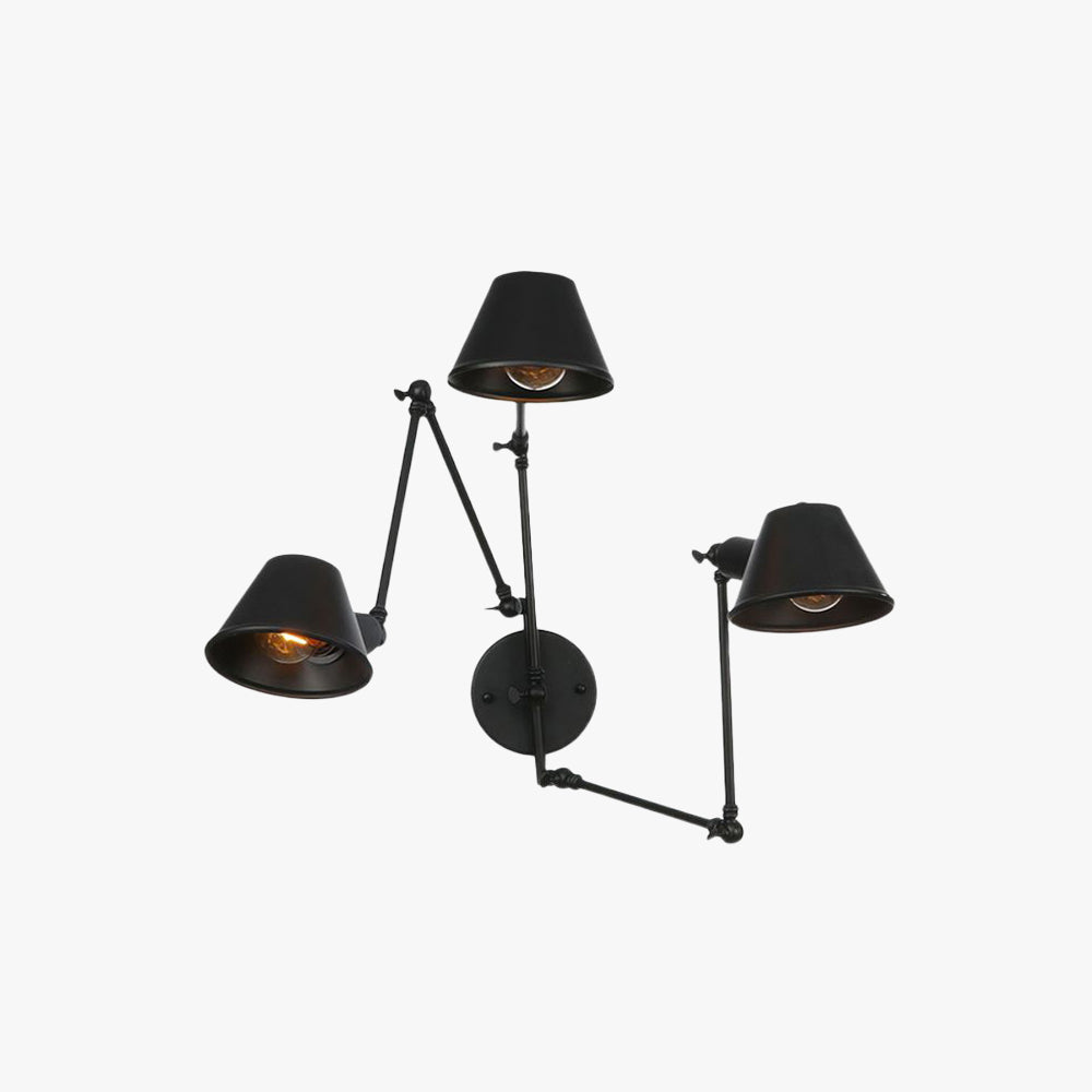 Brady Vintage Verstelbare Metalen Wandlamp Zwart/Roest Slaapkamer