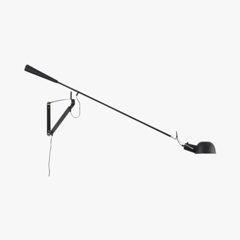 Brady Verstelbare Wandlamp met Lange Zwenkarm Metaal Zwart/Wit