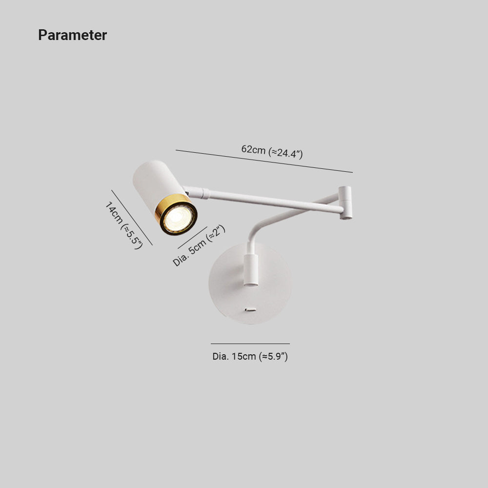 Cooley Moderne Cilindrische Verstelbare Wandlamp Slaapkamer