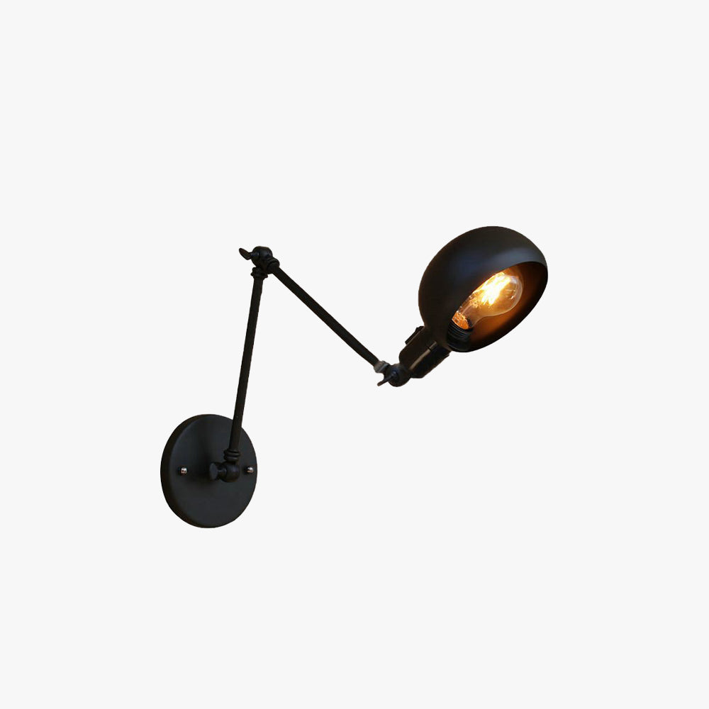 Brady Moderne Koepel LED Wandlamp Zwart Metaal Slaapkamer