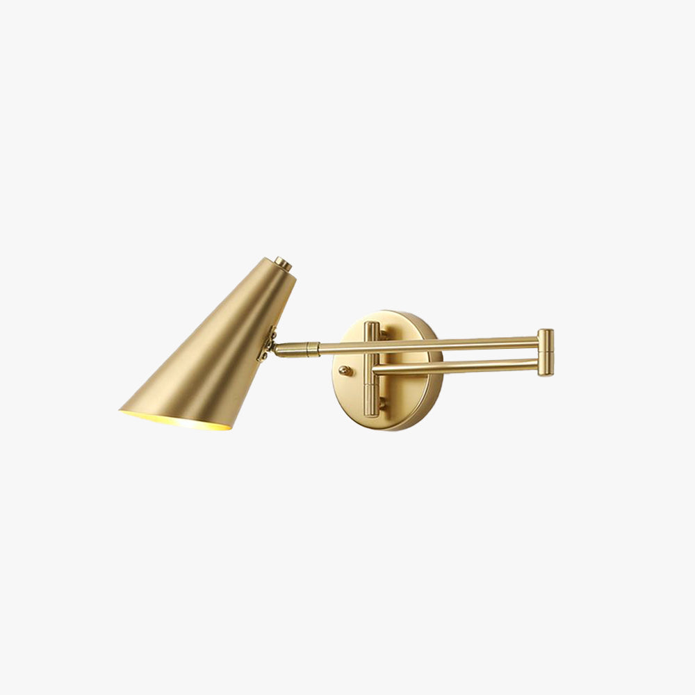 Freja Moderne Wandlamp Kegel Metaal Verstelbaar Zwart/Goud Slaapkamer/Woonkamer