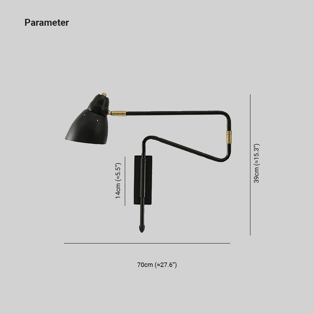 Freja Moderne Design Wandlamp Metaal Verstelbaar Zwart/Goud Slaapkamer/Woonkamer