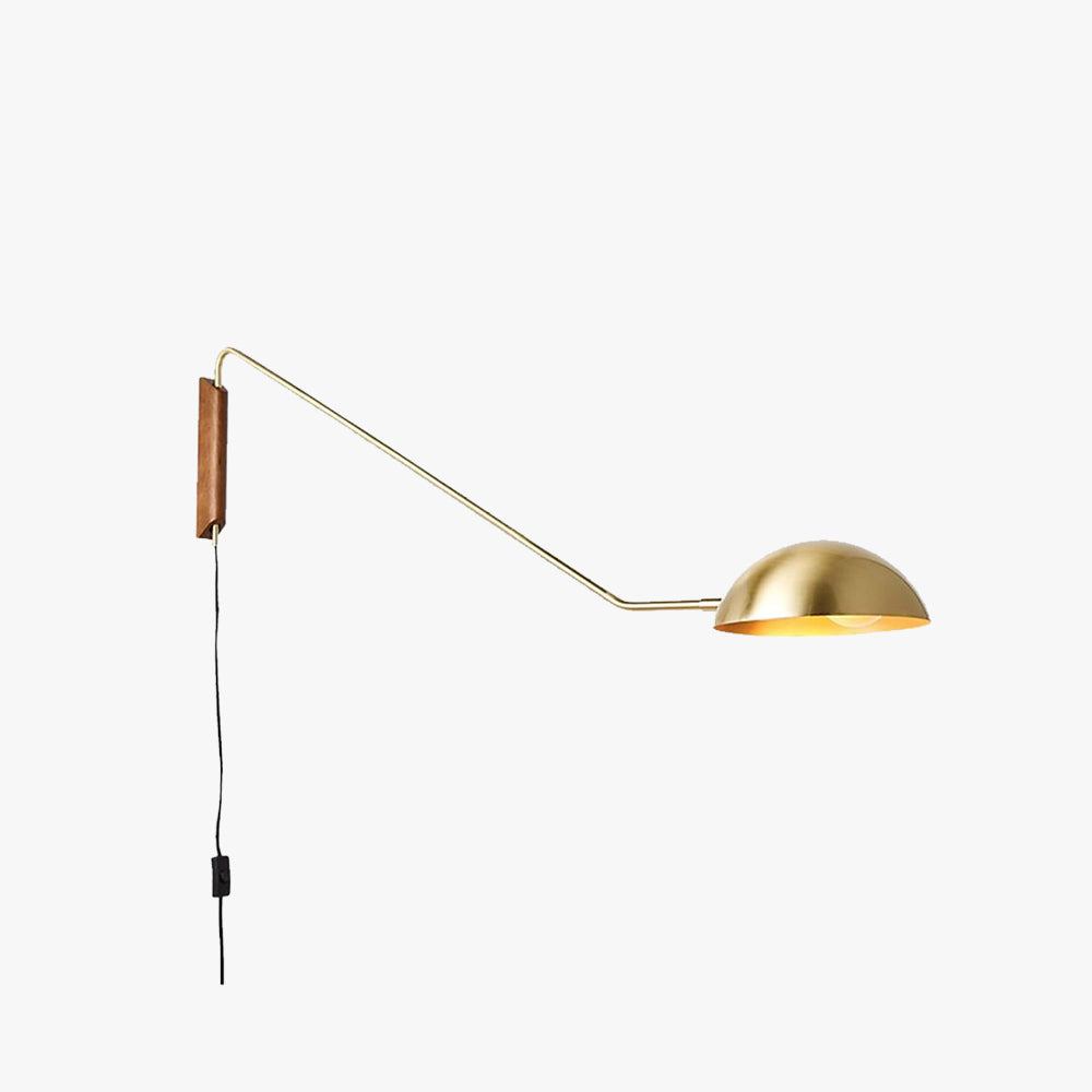 Brady Moderne Koepel LED Wandlamp Zwart/Goud Metaal Binnen